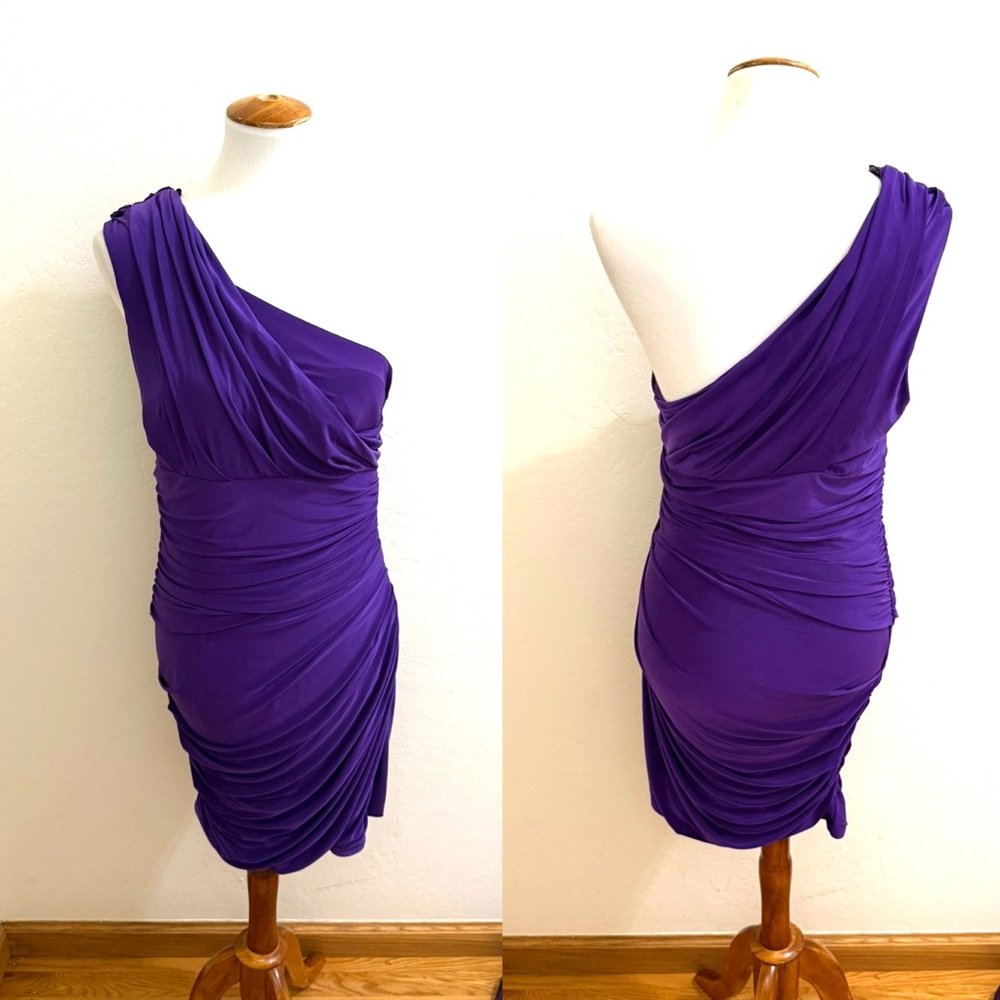 Elegant Purple One-Shoulder Dress